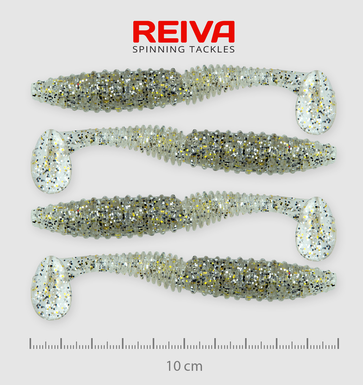 REIVA ZANDER POWER SHAD 10CM 4DB/CS. EZÜST FLITTER