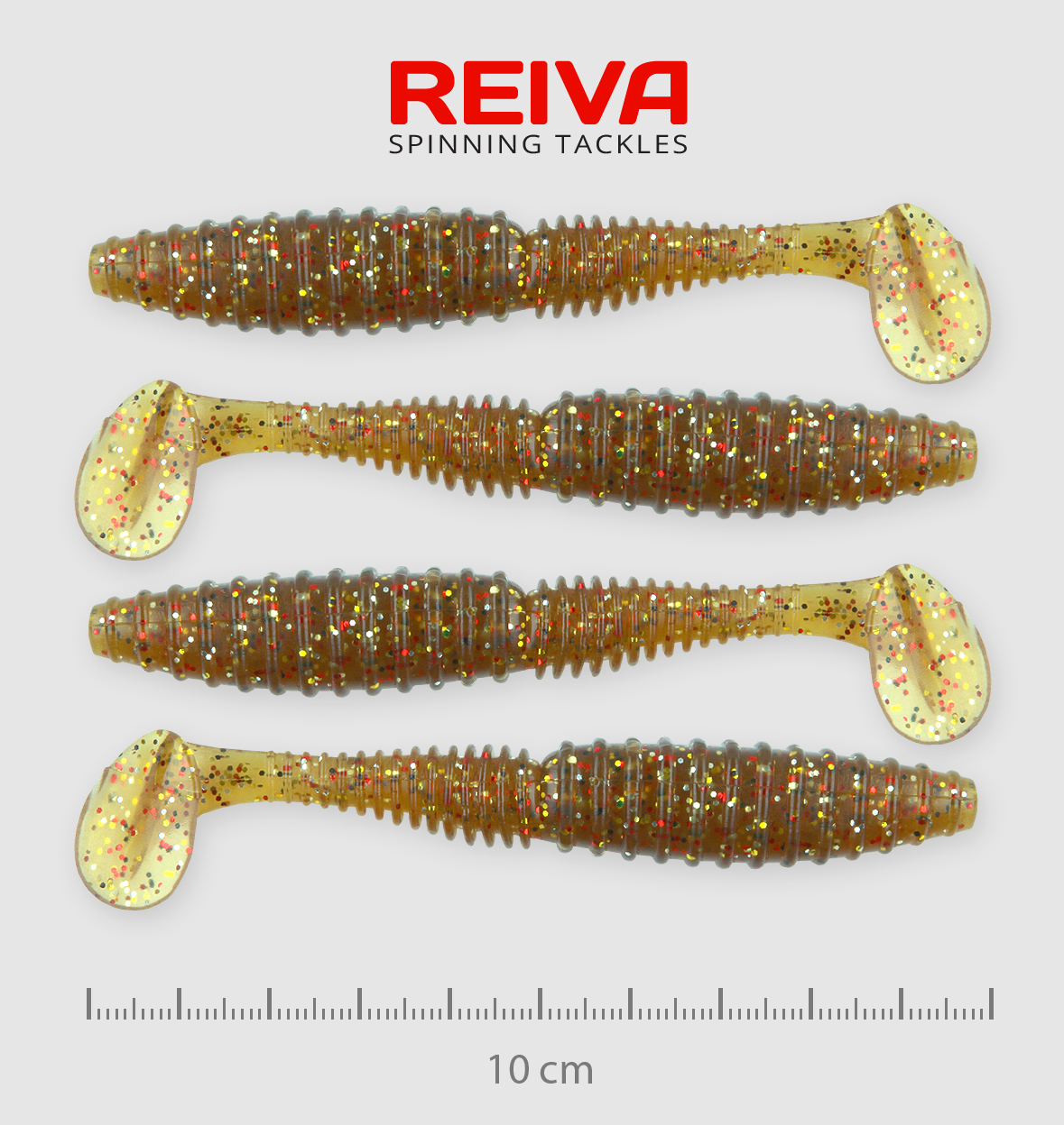 REIVA ZANDER POWER SHAD 10CM 4DB/CS. BARNA FLITTER