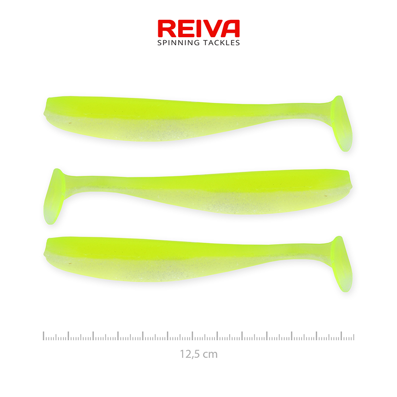 REIVA ZANDER FLASH SHAD 12,5 CM FLUO SÁRGA FLITTERES