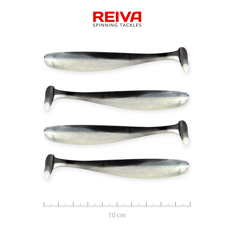 REIVA ZANDER FLASH SHAD 10 CM FEKETE-EZÜST FLITTER 