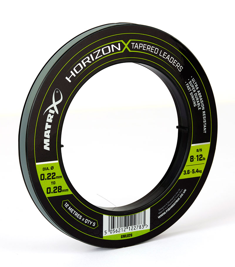 FOX MATRIX HORIZON TAPERED LEADERS 0,22-0,28MM 5 X12 M