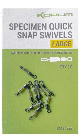 KORUM SPECIMEN QUICK SNAP SWIVELS - LARGE