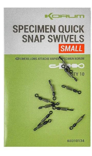 KORUM SPECIMEN QUICK SNAP SWIVELS - SMALL