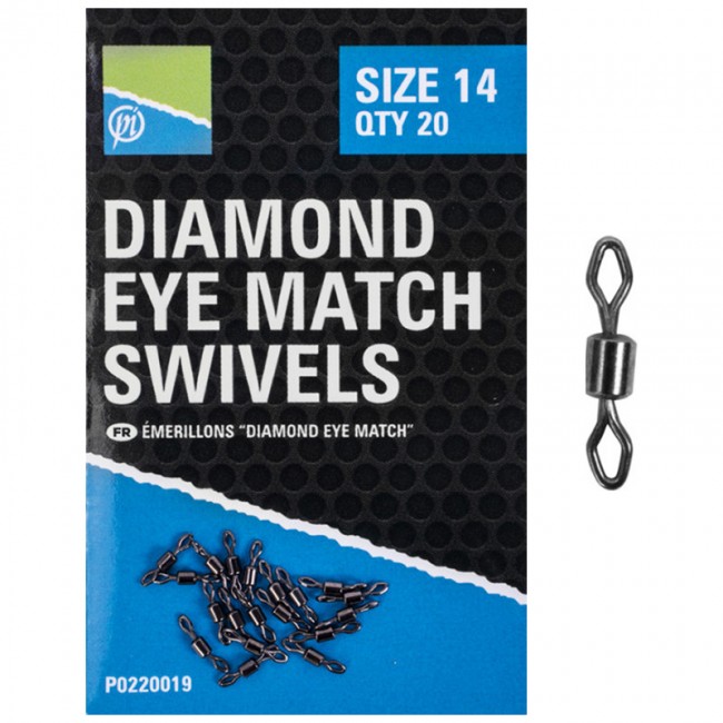 PRESTON DIAMOND EYE MATCH SWIVELS 14