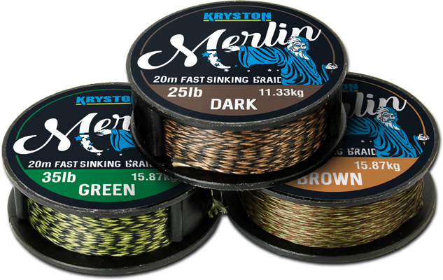 KRYSTON MERLIN FAST SINKING SUPER BRAID 20M GREEN 15LB