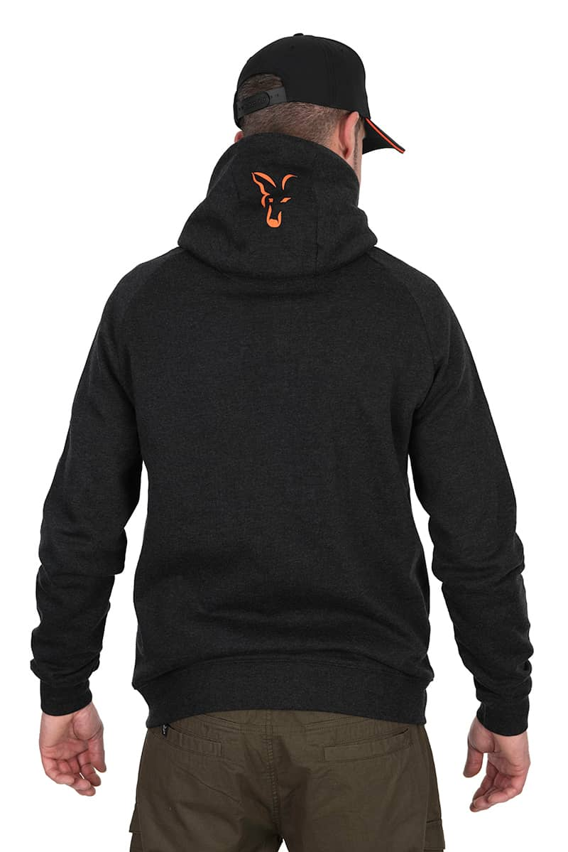 FOX LW HOODY BLACK & ORANGE - SMALL