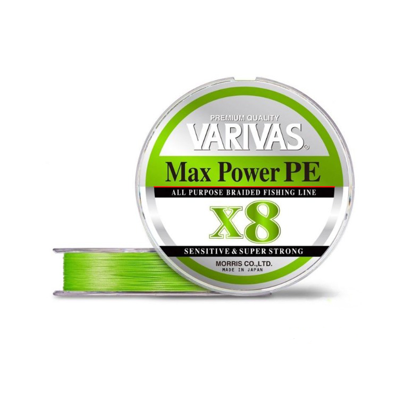 VARIVAS MAX POWER PE X8 150M 0,205MM 28,6LB LIME GREEN FLUO