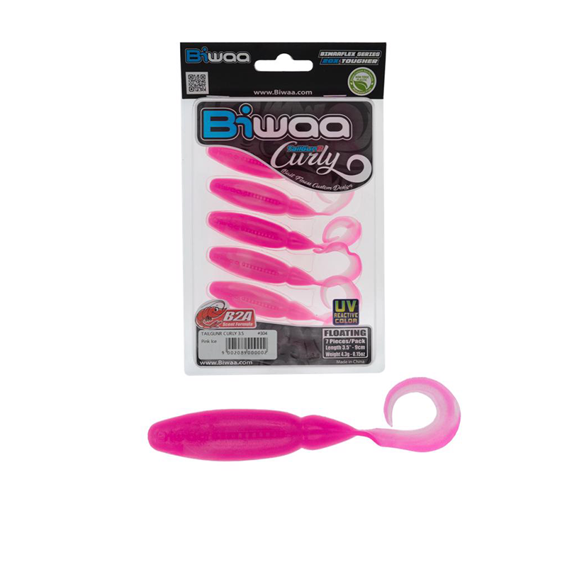 BIWAA TAILGUNR CURLY 2.5" 6.3cm 304 Pink Ice