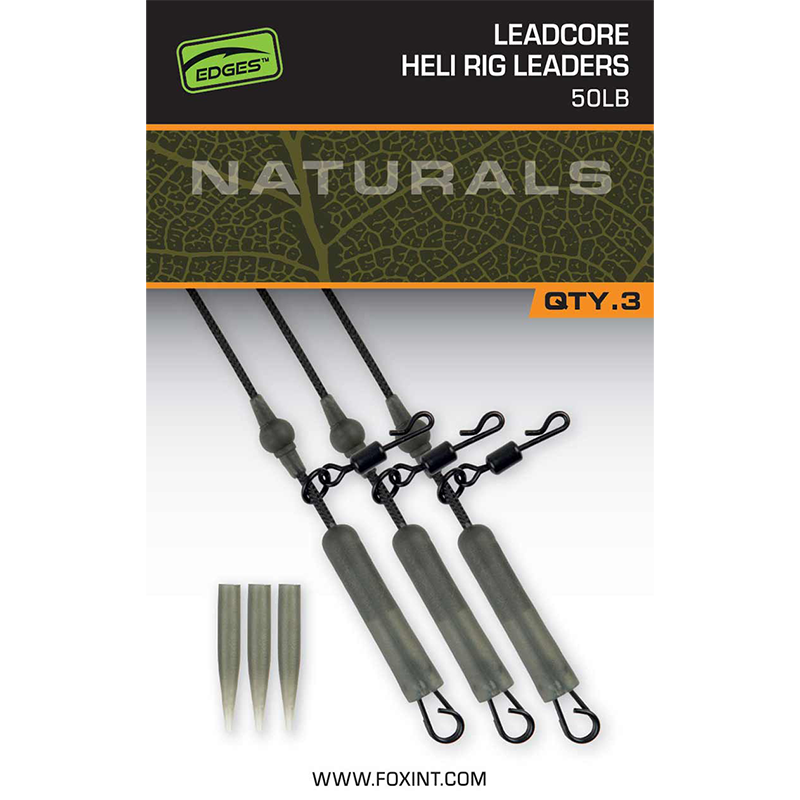 FOX NATURALS LEADCORE HELI RIG LEADERS 50LB