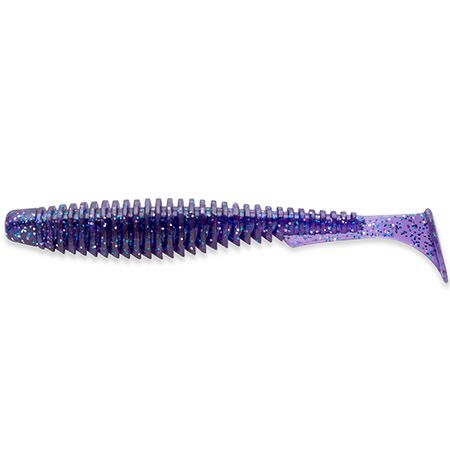 FISHUP U-SHAD 3" DARK VIOLET/ PEACOCK & SILVER