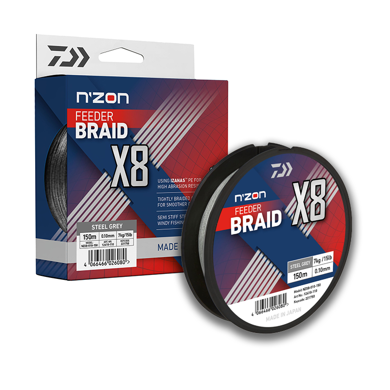 DAIWA N'ZON X8 BRAID 0.08MM 150M STEEL GRAY