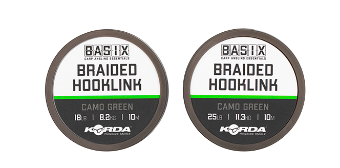 KORDA BASIX BRAIDED HOOKLINK 10M 18LB