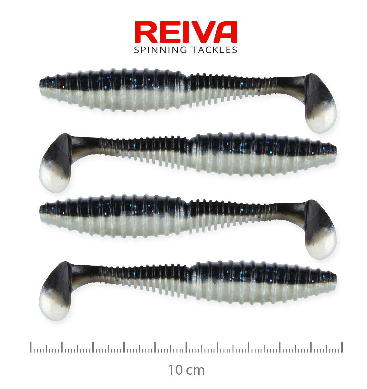 REIVA ZANDER POWER SHAD 10CM 4DB/CS FEKETE EZÜST