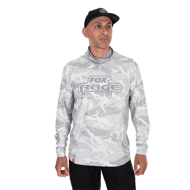 FOX RAGE UV HOODED LIGHT CAMO TOP - L