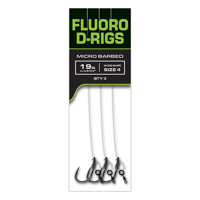 FOX CARP READY RIGS FLUORO D RIG WIDE GAPE 4